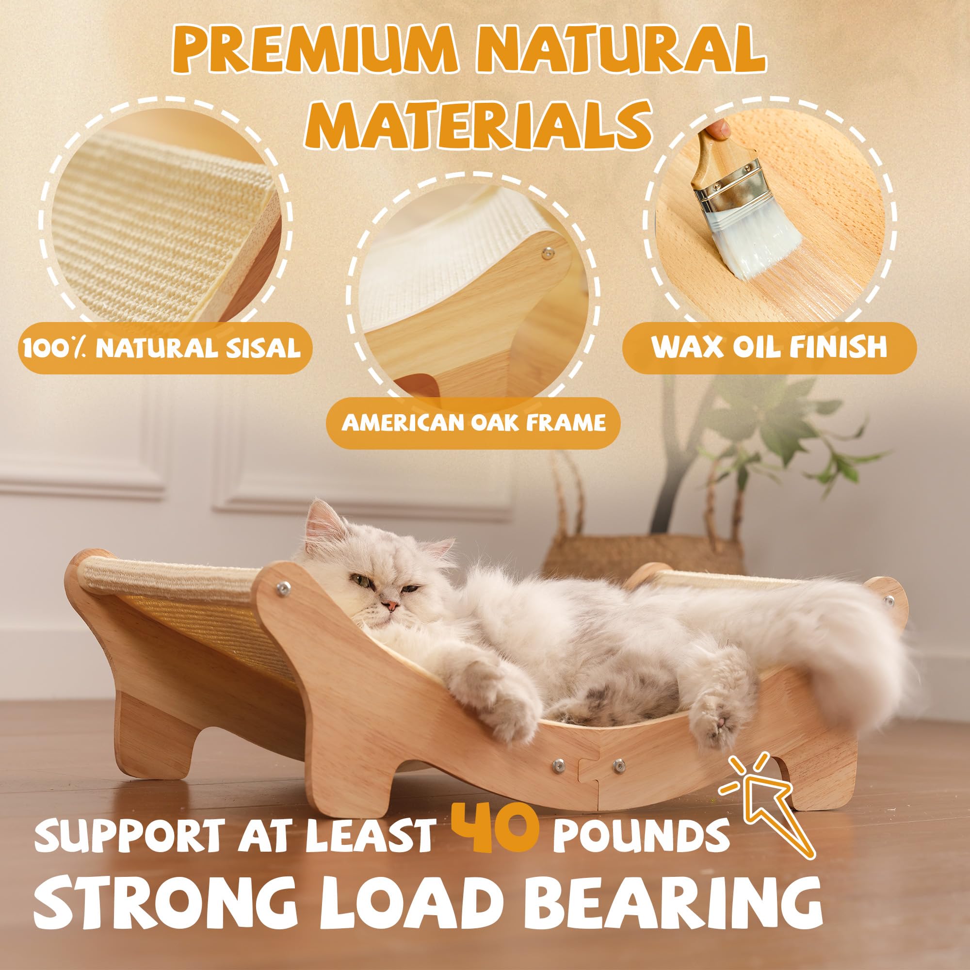Adolug sisal scratcher hammock focusing on cozy resting and scratching