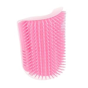 AdoPet cat uses pink self-groomer for face rubbing and comfort