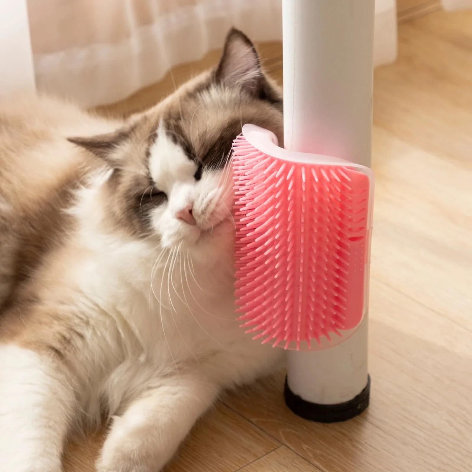 AdoPet Self-Groomer removable brush for easy cleaning in pink