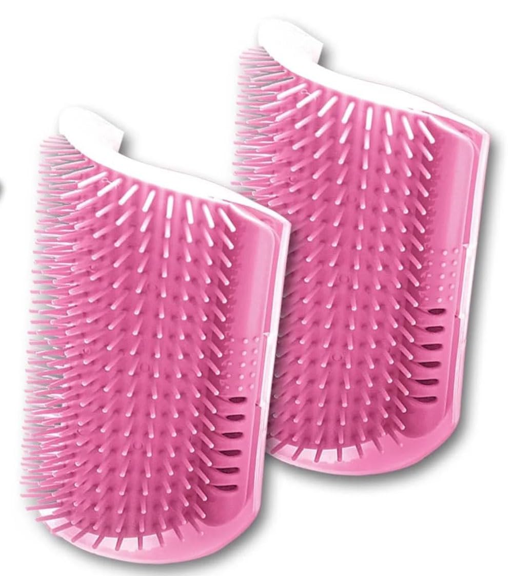 AdoPet Cat Self-Groomer wall-mount pink for easy in-wall brushing