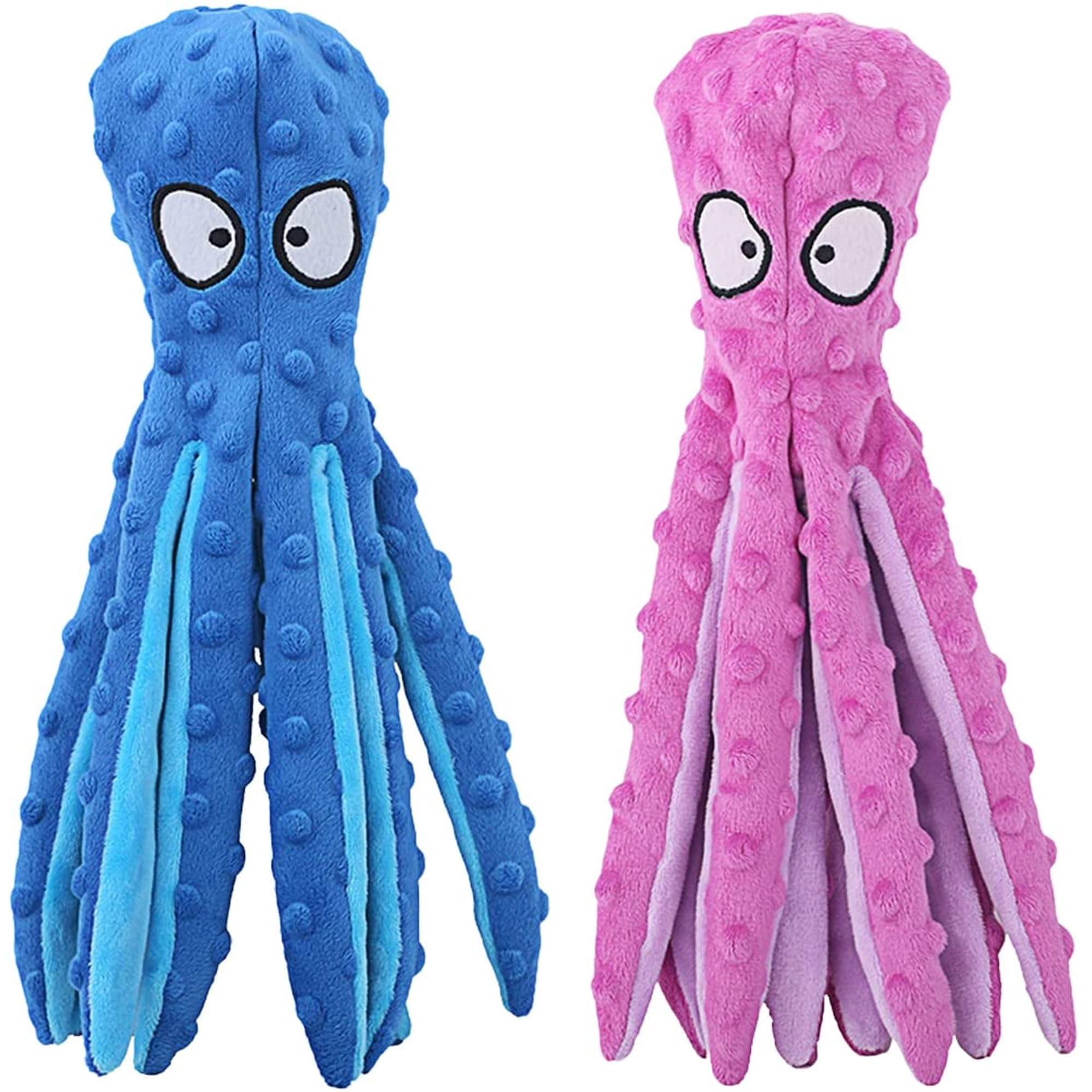 AdoPet Squeaky Octopus Toy pink machine washable for easy cleanup.