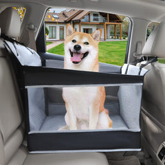 Adorepaw dog car seat large front view highlights safety straps for secure rides.