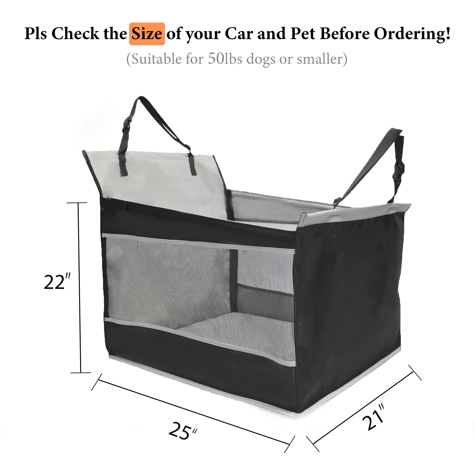 Adorepaw dog car seat large safety strap shows adjustable belt.