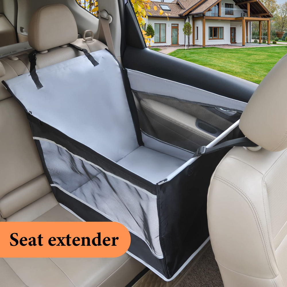 Adorepaw dog car seat large side view with breathable mesh improves airflow.