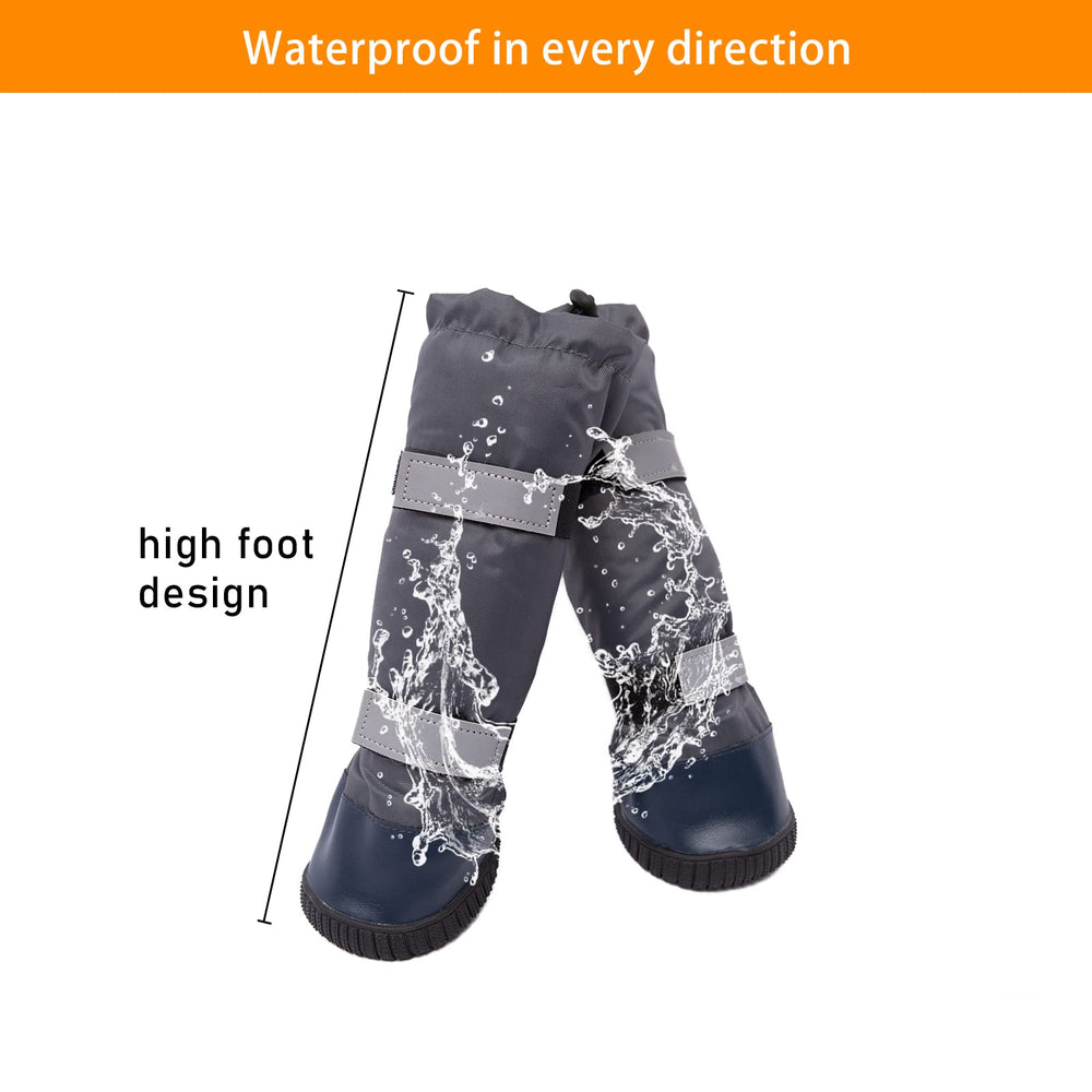 Adorepaw dog rain boots with reflective straps for safer night walks