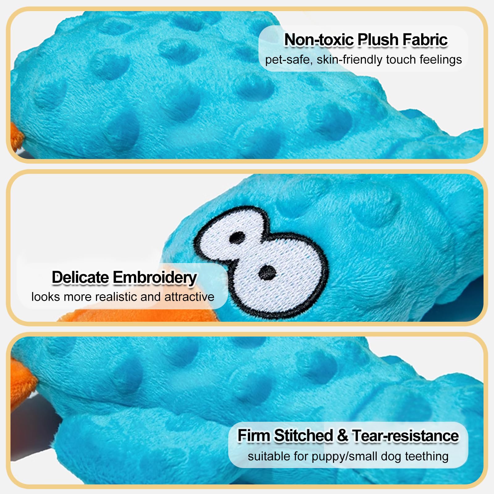 Adpartner plush squeaky duck wings with crinkle sound enhances excitement