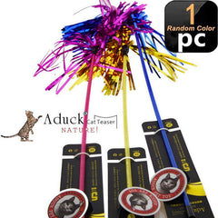 ADUCK cat teaser wand ergonomic handle enables comfortable, extended play sessions.