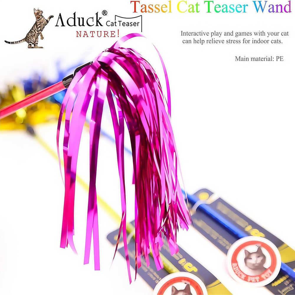 ADUCK wand features metallic tassels to spark hunting instincts during interactive games.