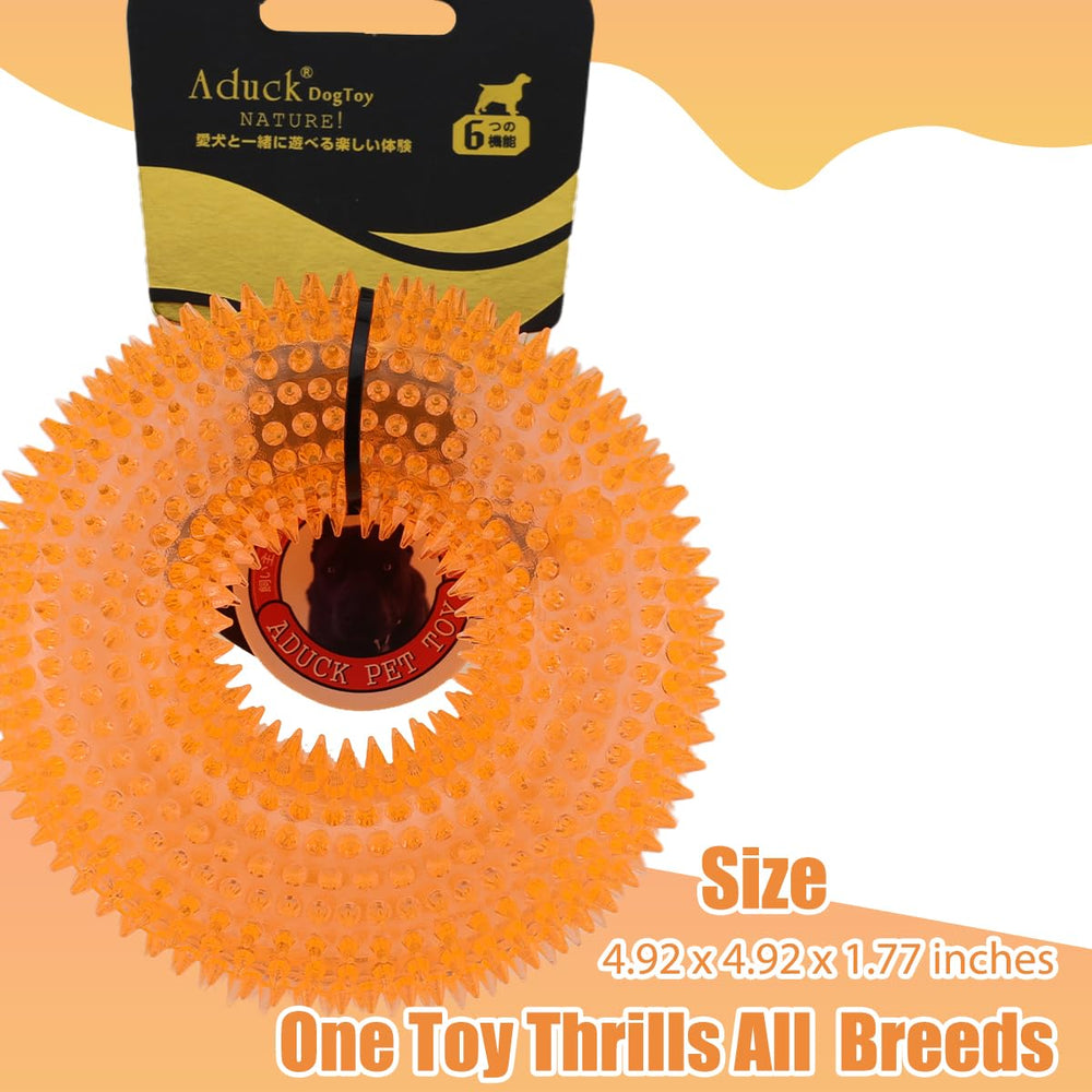 ADUCK donut ring toy dog playing fetch with bright orange color