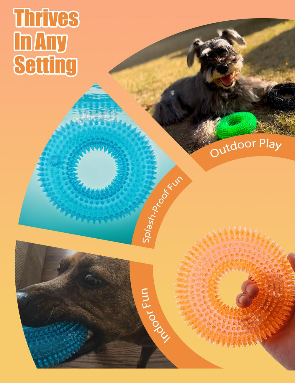 ADUCK donut ring toy squeaker feature highlighted for interactive play