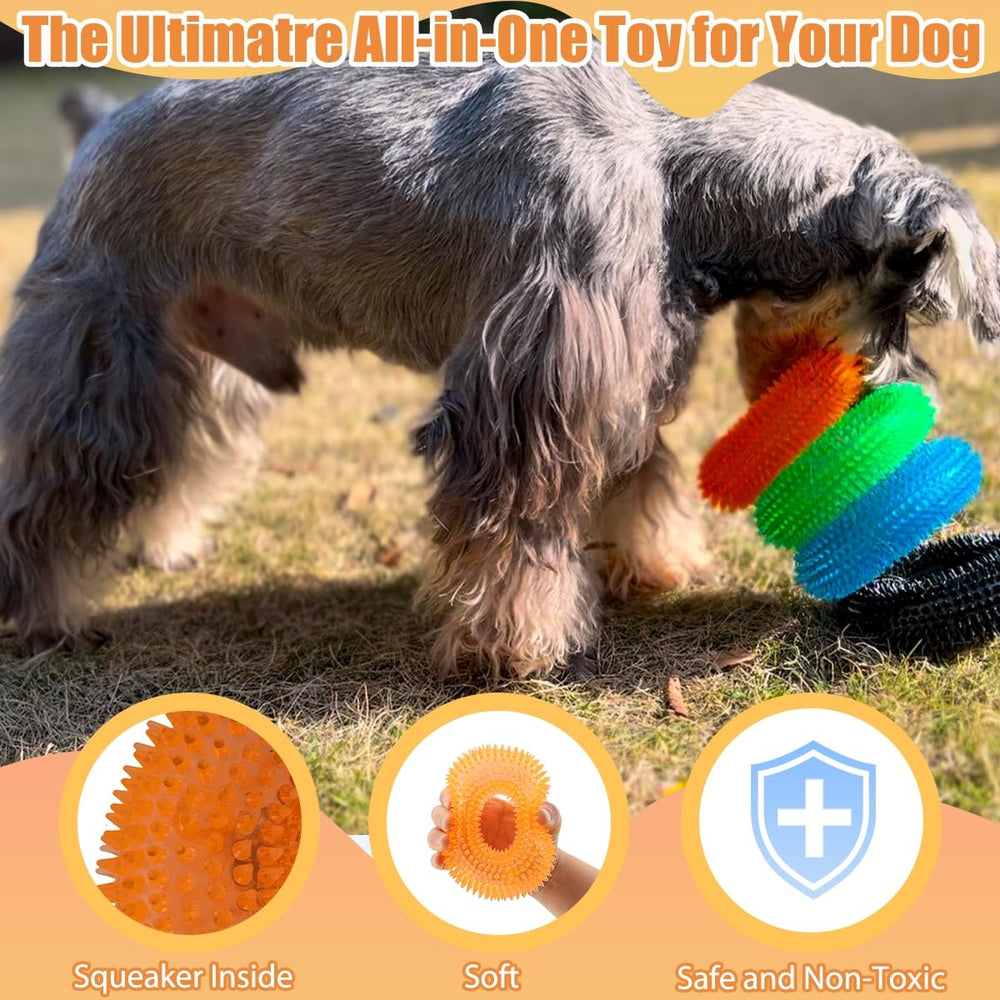 ADUCK donut ring toy teething spikes close-up showing dental-friendly texture