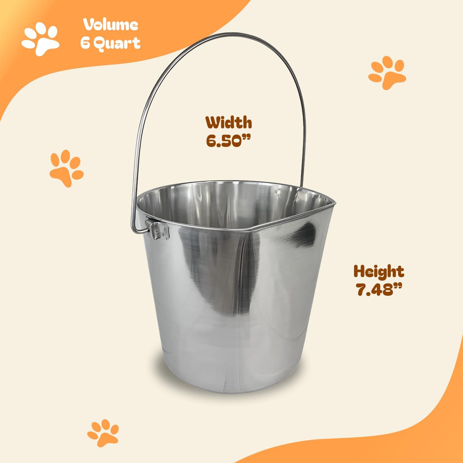Advance PET Products lightweight 6qt bucket easy to lift during trips.