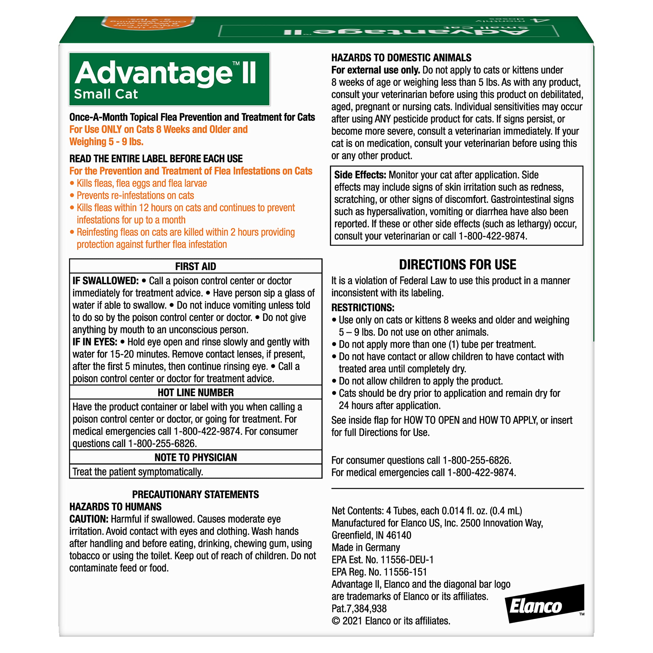 Advantage II Small Cat neck-base-of-skull spot-on application for precise placement.