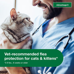 Advantage II Small Cat waterproof-after-24-hours stays effective after baths or rain.