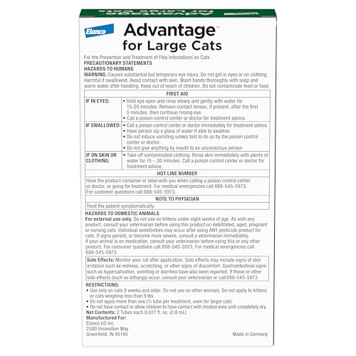 Advantage large cats flea-drops base skull application shows correct placement for fast flea control.