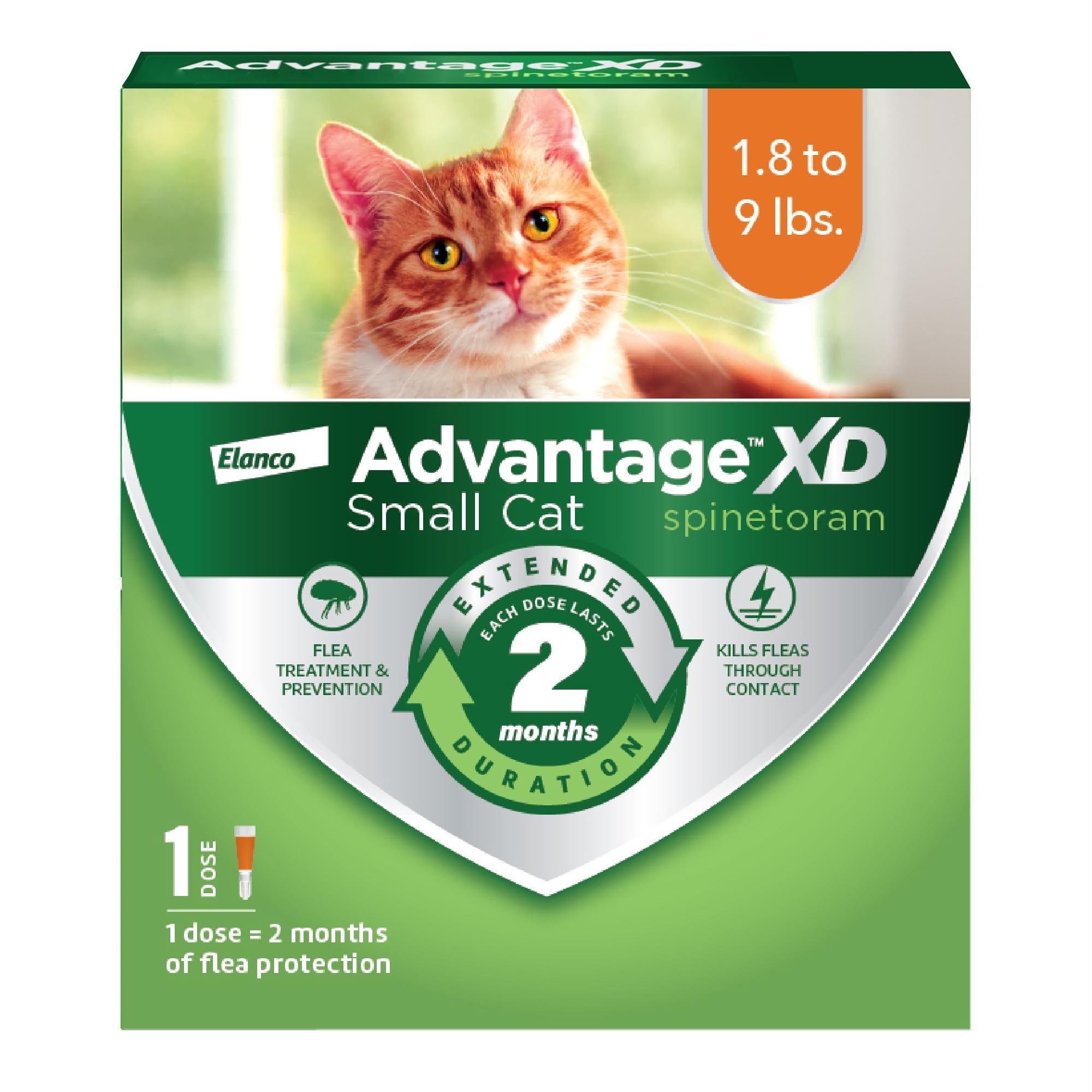 Advantage XD neck-spot-on application on a small cat, easy to use.