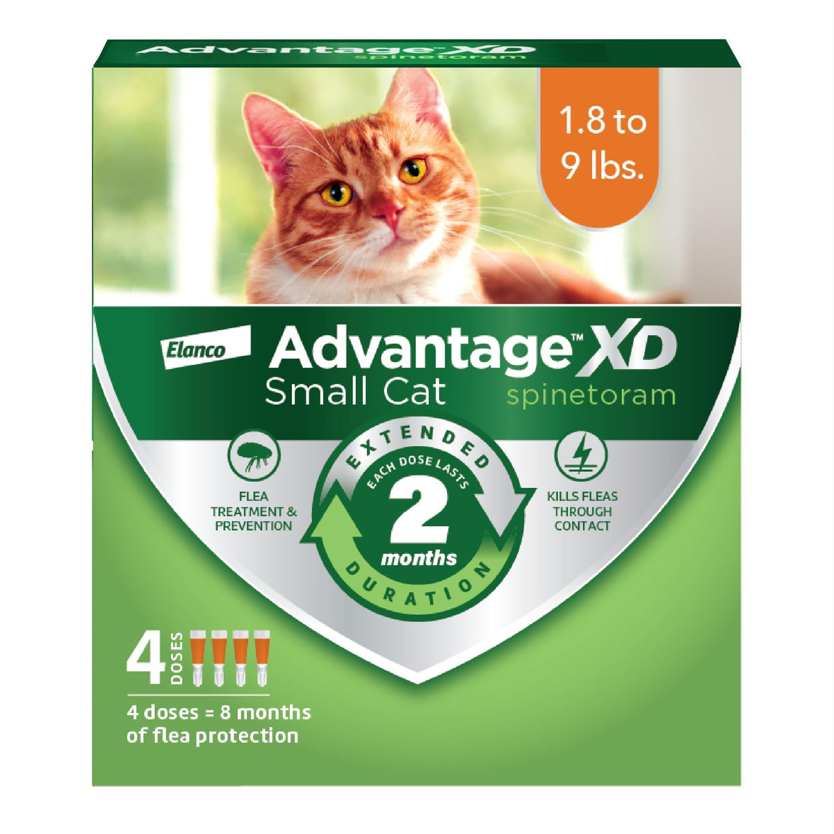 Advantage XD small cat neck spot-on provides quick, easy flea protection.
