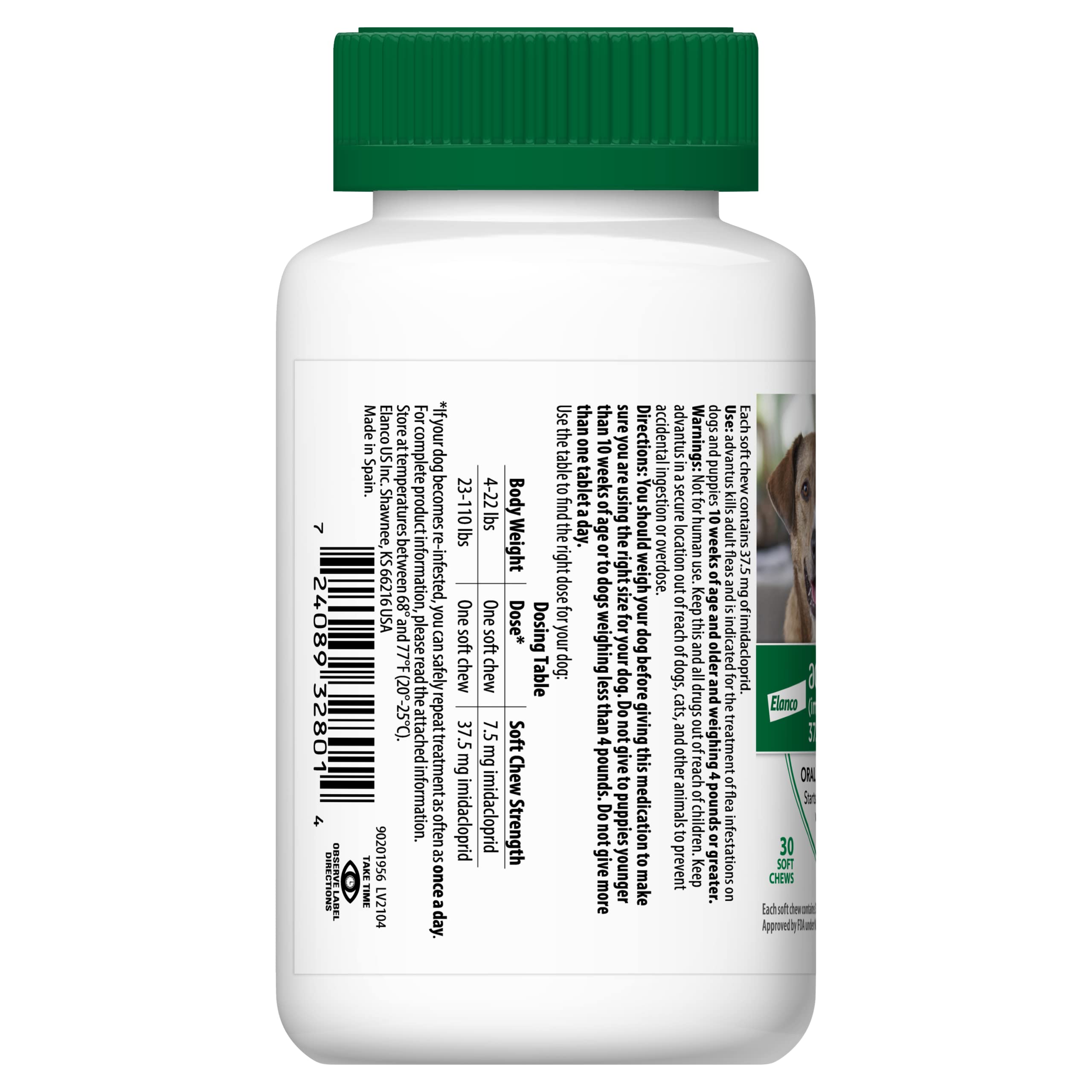 Advantus soft chews offered to a dog for fast flea relief.