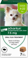 Advantus dog soft chews packaging for easy flea relief.