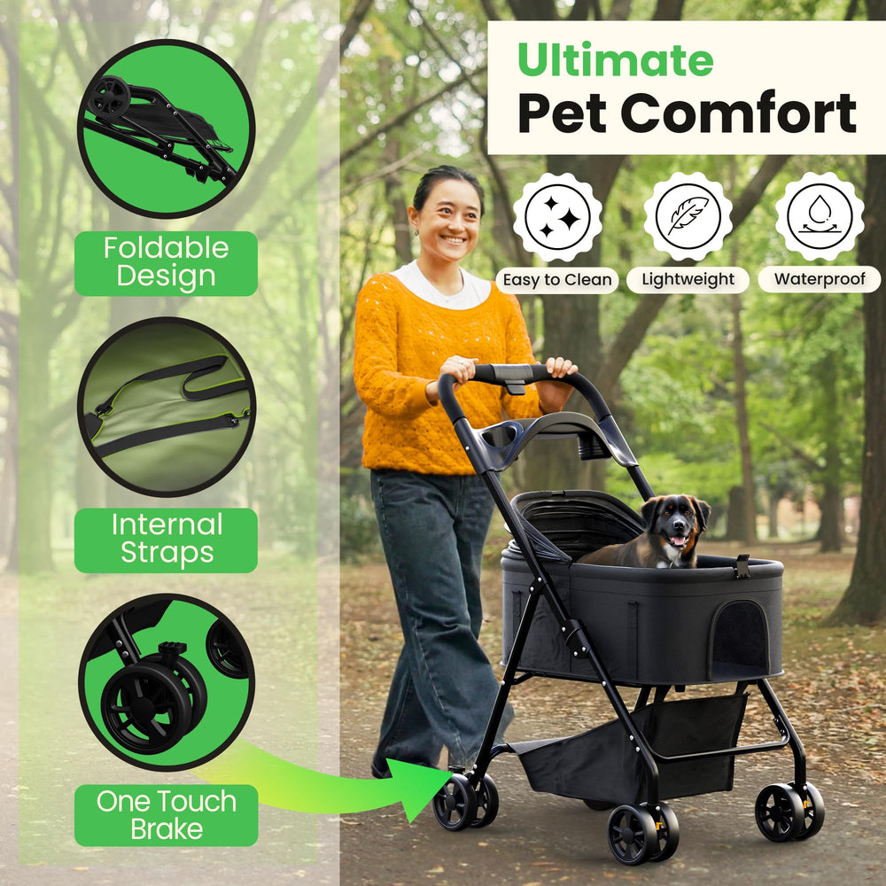 AdventEdge 360-degree front wheels enable smooth maneuvering on varied terrain.