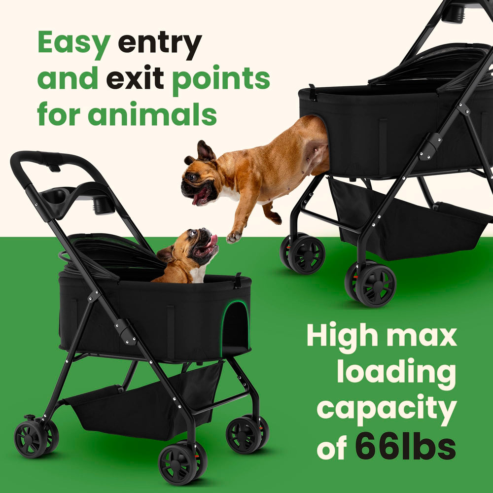 AdventEdge cat stroller with removable carrier for easy mode switching.