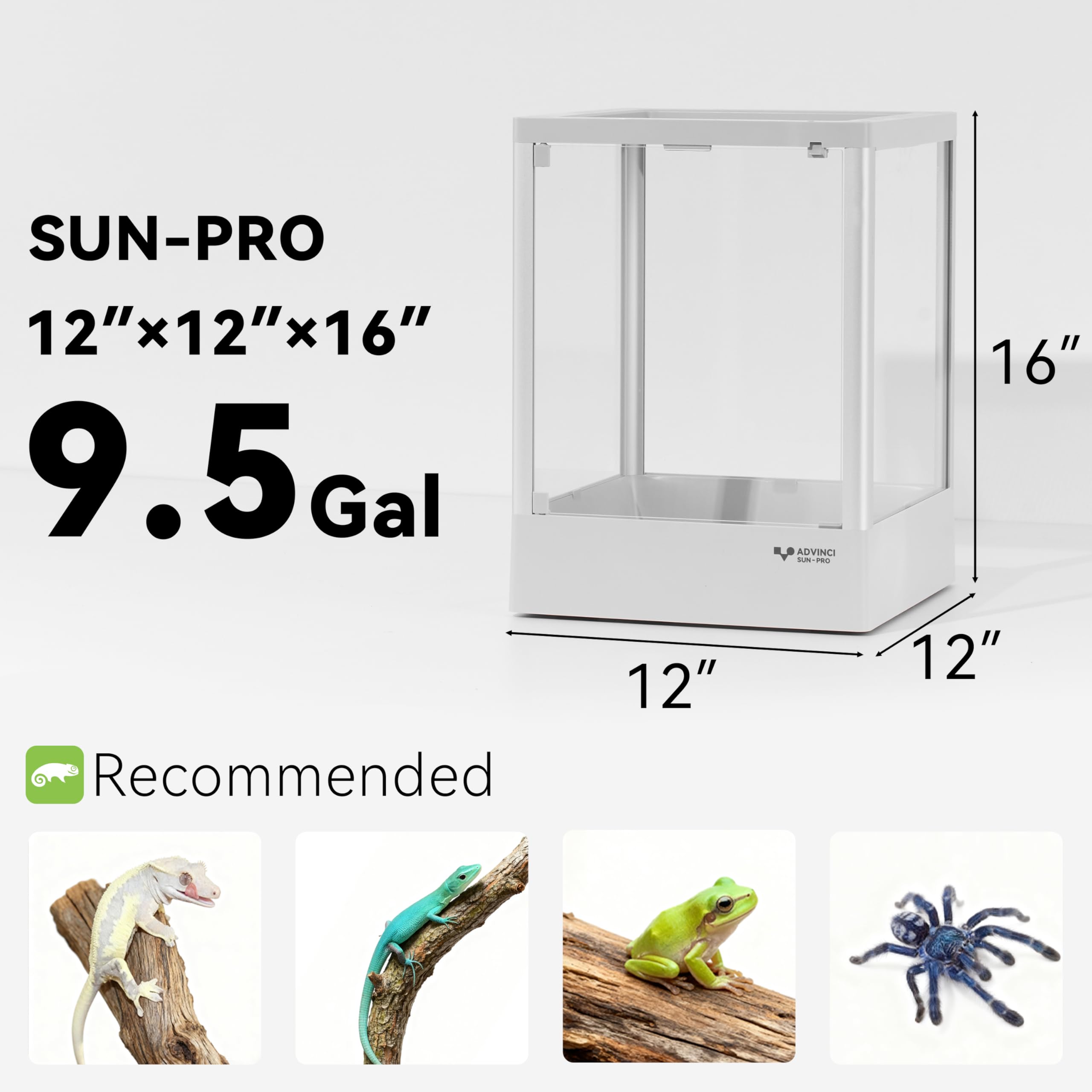 ADVINCI Reptile Glass Terrarium top mesh shows airflow-friendly setup for heat and humidity control
