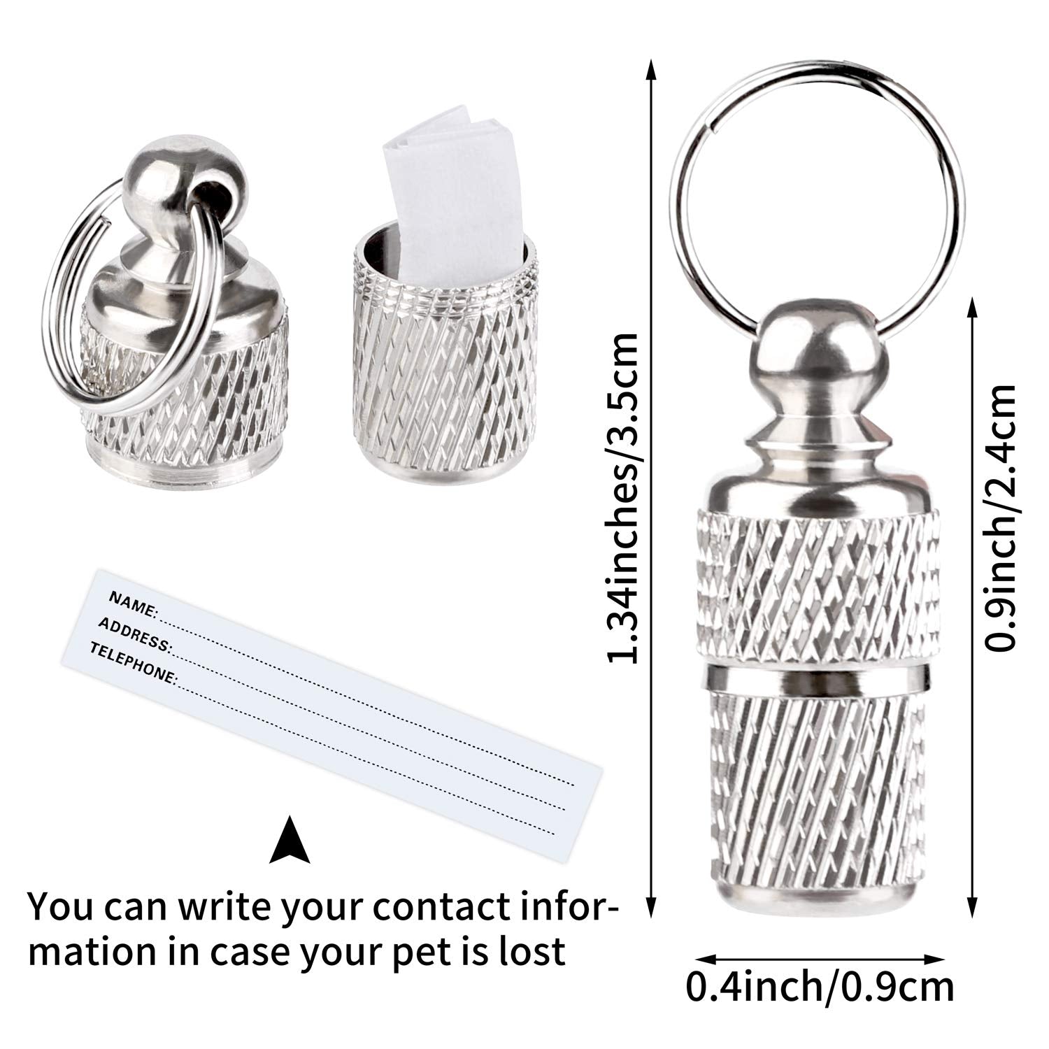 ADXCO anti-lost tags included help keep pets identifiable during outings