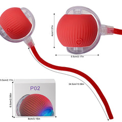 AebDerp Interactive Cat Ball red side view demonstrates obstacle avoidance for safe floor adventures.