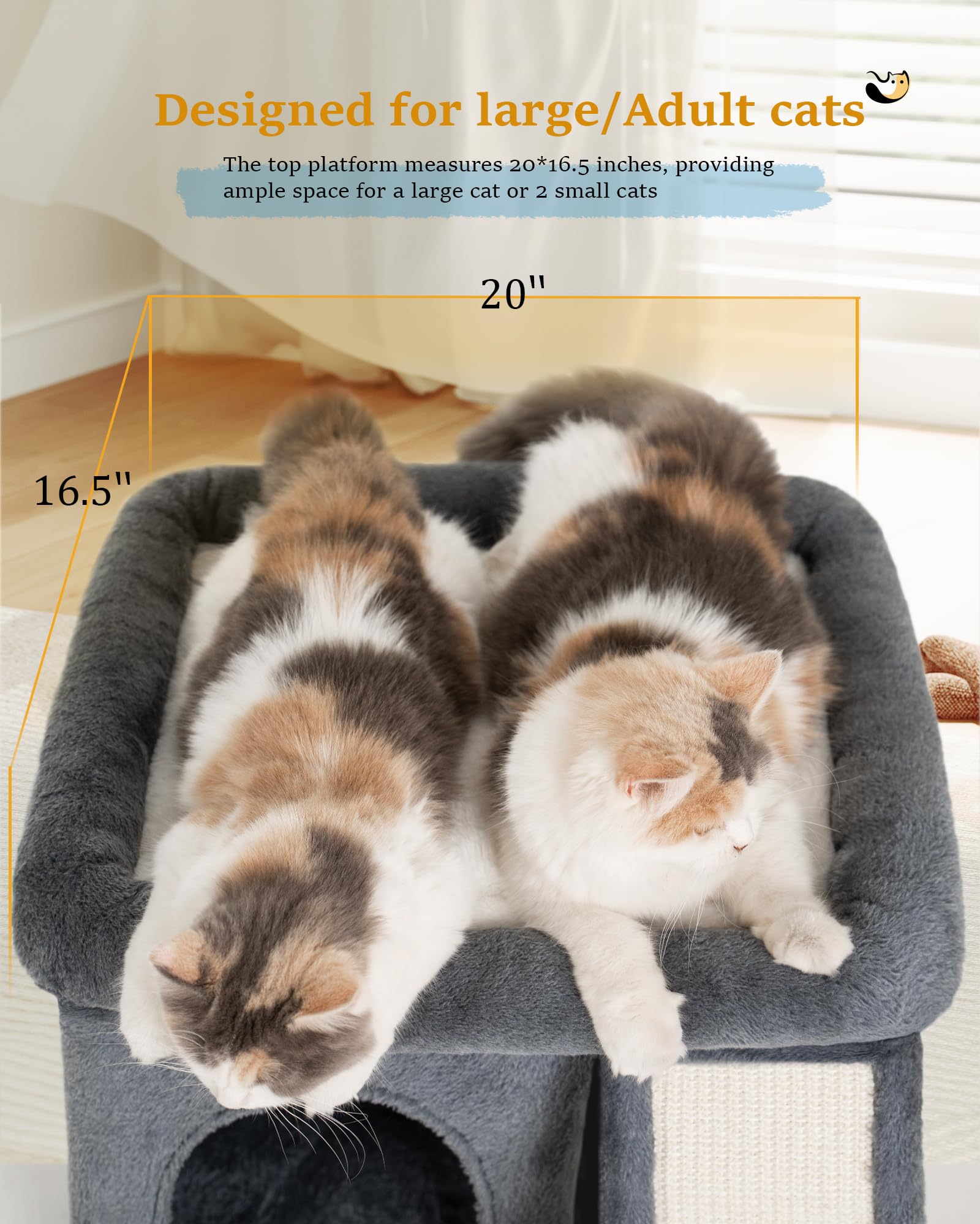 Aechonow 14-cat-tree condo cave: cozy privacy retreat for focused relaxation.