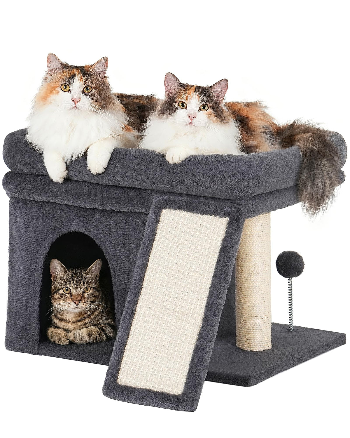 Aechonow 14-cat-tree top perch: roomy lounge for large cats and calm surveying.