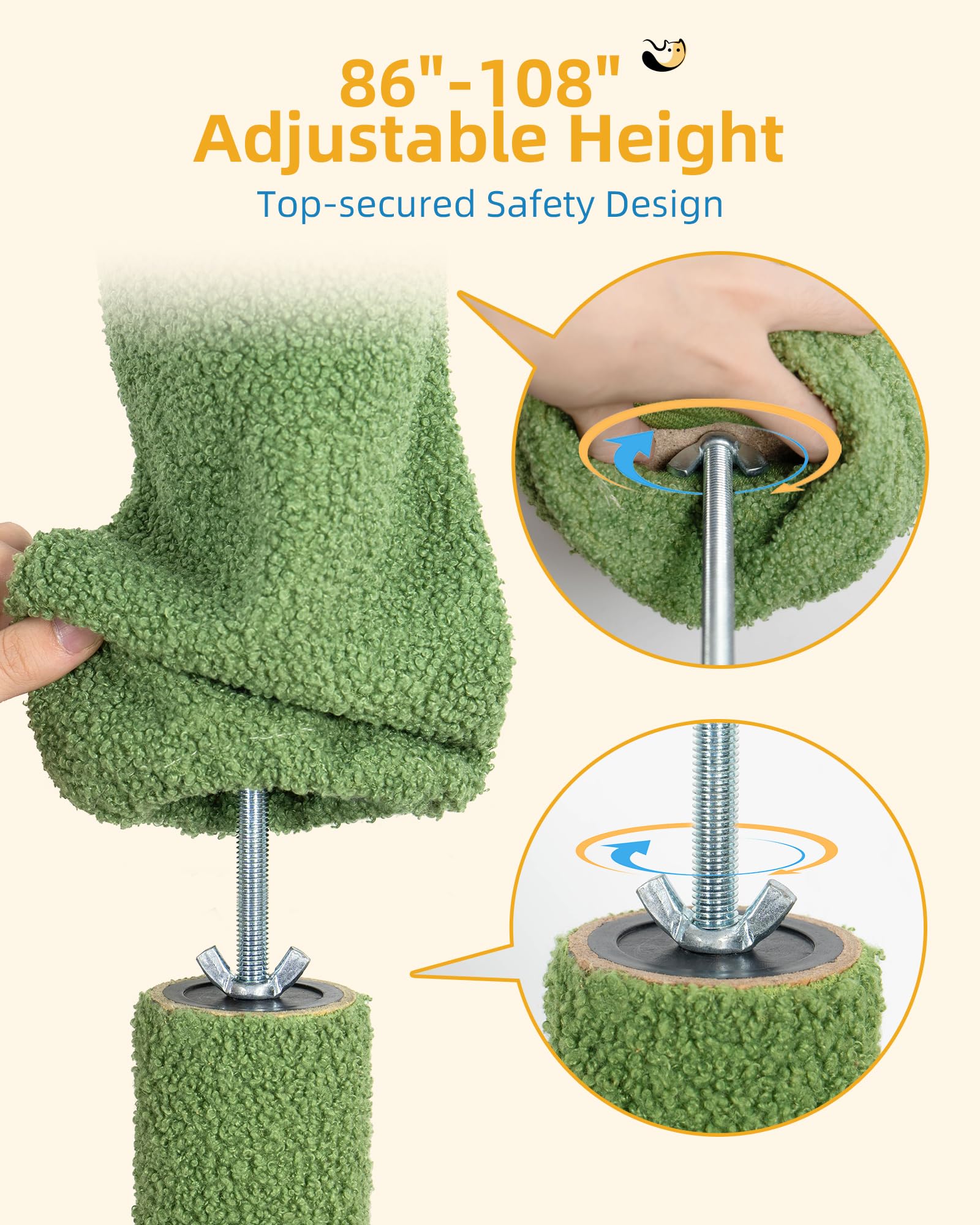Aechonow cat tree 7-tier design supports climbing, scratching, and multi-cat play.