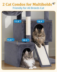 Aechonow cat tree bed provides a soft, cozy resting area.