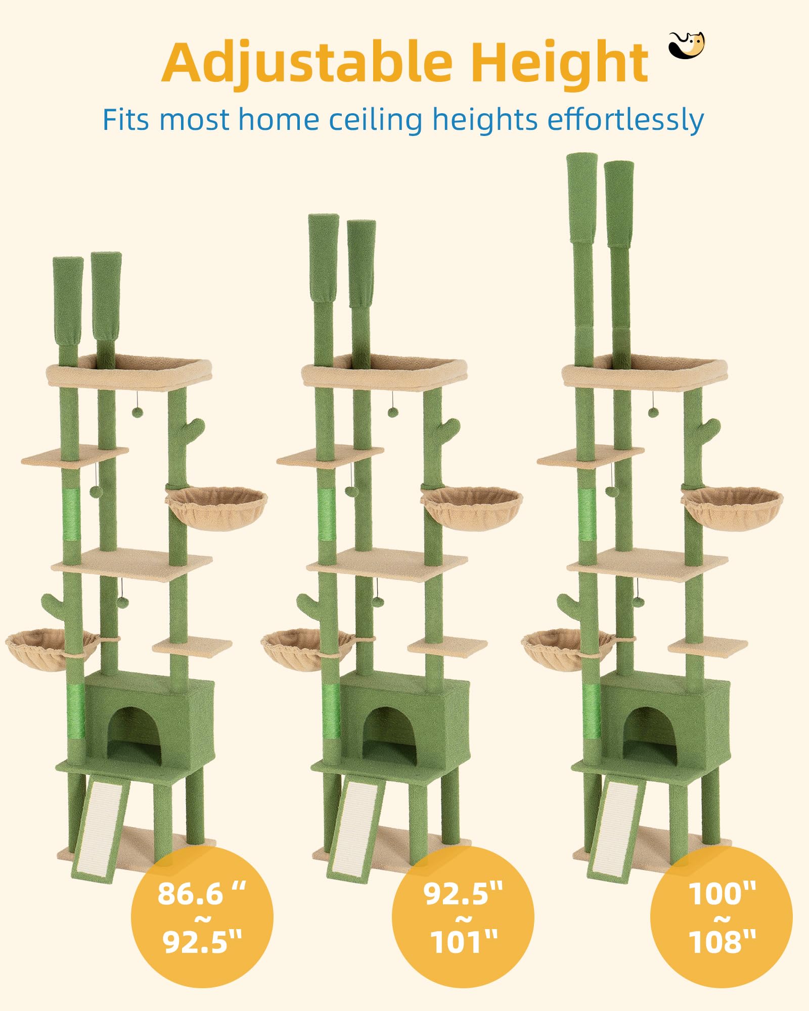 Aechonow cat tree drill-free assembly for quick, tool-free setup.
