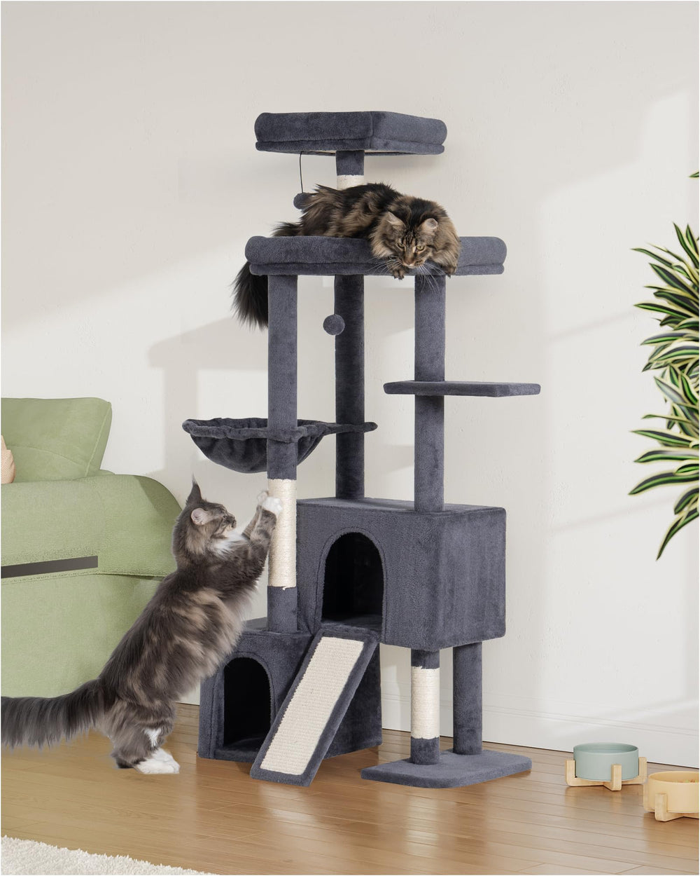 Aechonow cat tree lookout perch offers a wide view for curious cats.