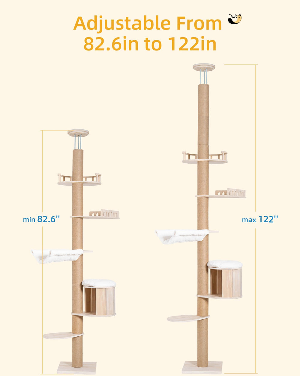 Aechonow cat-tree-wood-structure showcases sturdy panels and safe climbing.
