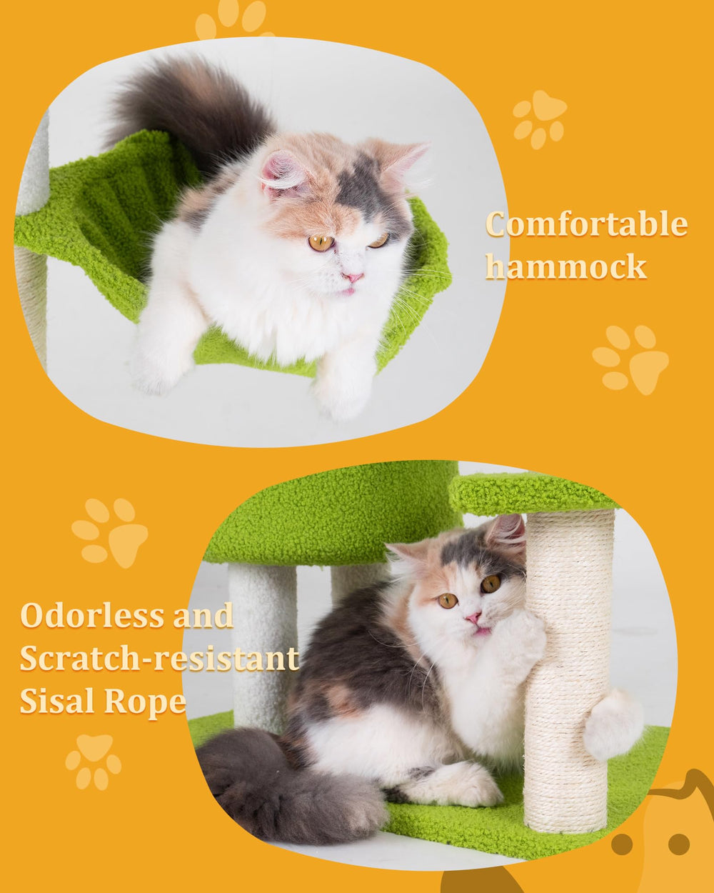 Aechonow Flower Cat Tree sisal posts safeguard furniture during play sessions