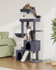 Aechonow heavy-duty cat tree base provides stable support for large cats.