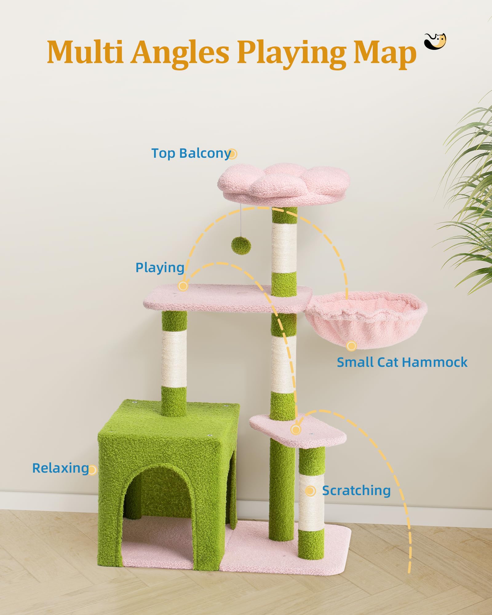 Aechonow indoor cat play area keeps cats engaged and resting safely