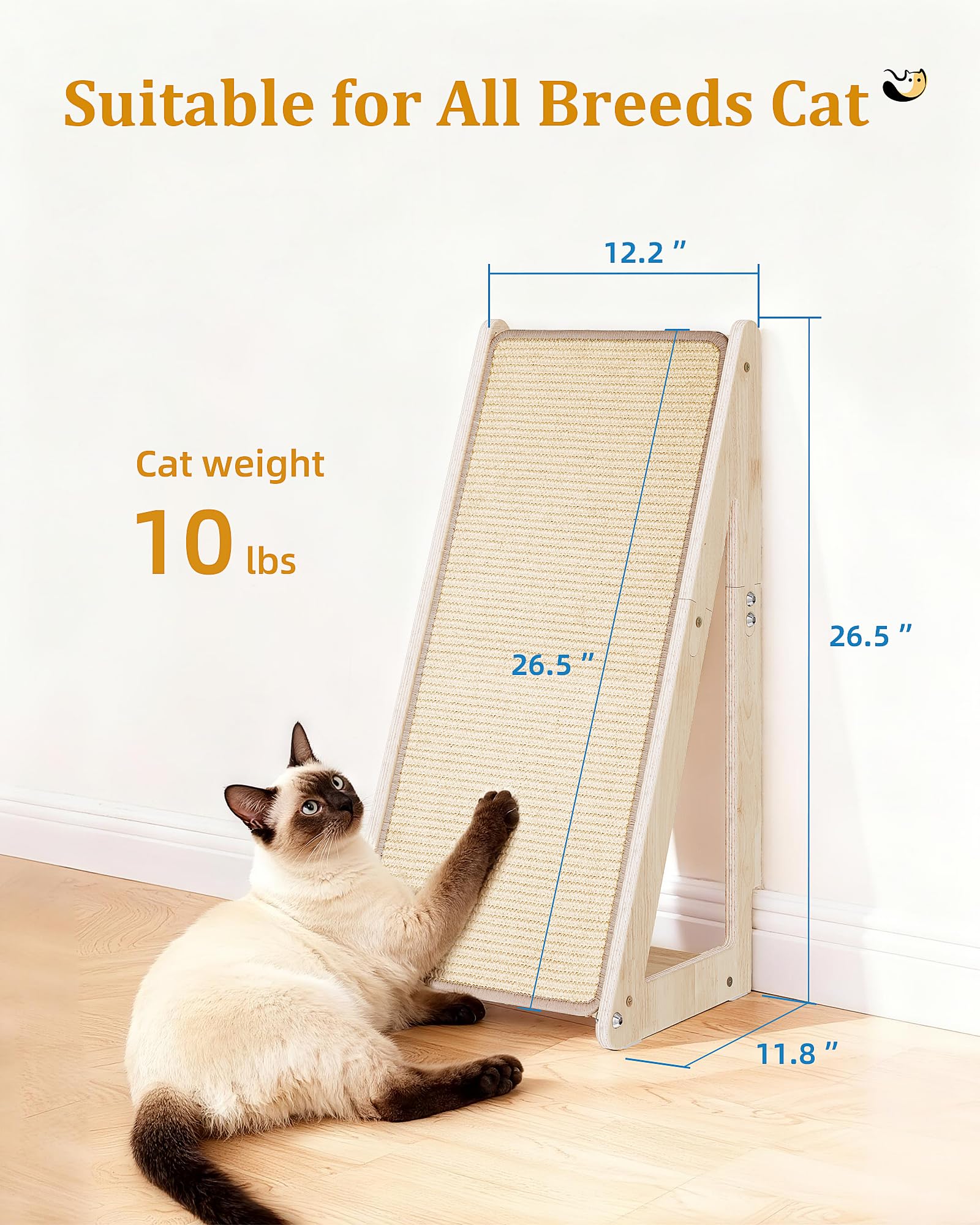 Aechonow non-slip bottom protects floors while keeping the scratcher stable