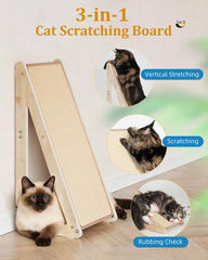 Aechonow sisal scratch ramp horizontal layout demonstrates versatile setup for climbing