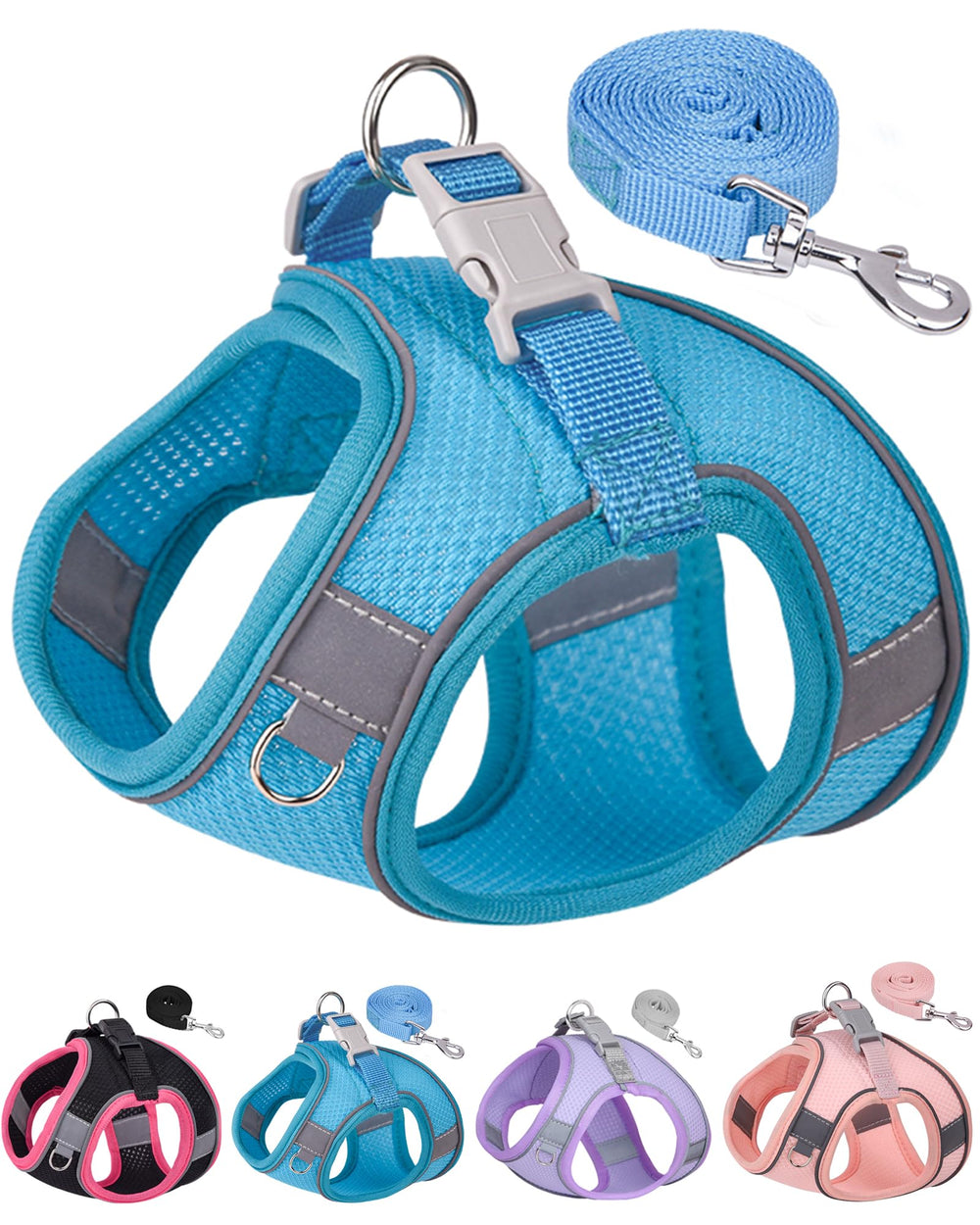 Aecllcea step-in harness blue enables easy on off for small dogs.