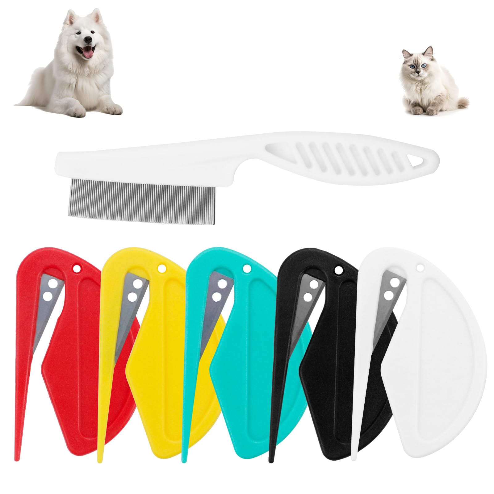 Aecsze knotting comb pack front view helps quick grooming and knot removal.