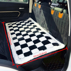 AEEISHOMEREFORM backseat pet bed mat closeup highlights PP cotton padding for lasting softness.