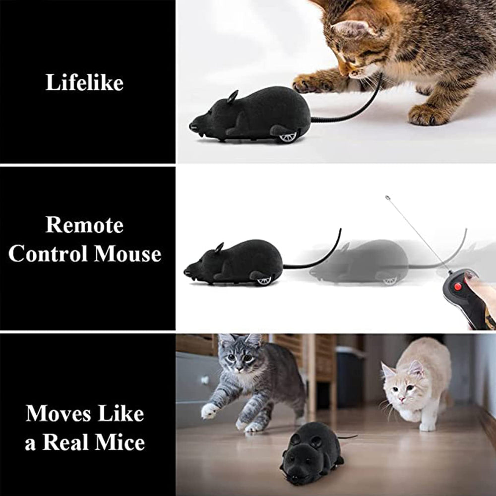 Aerbee mouse toy made of ABS plastic and plush fur for lifelike appeal.