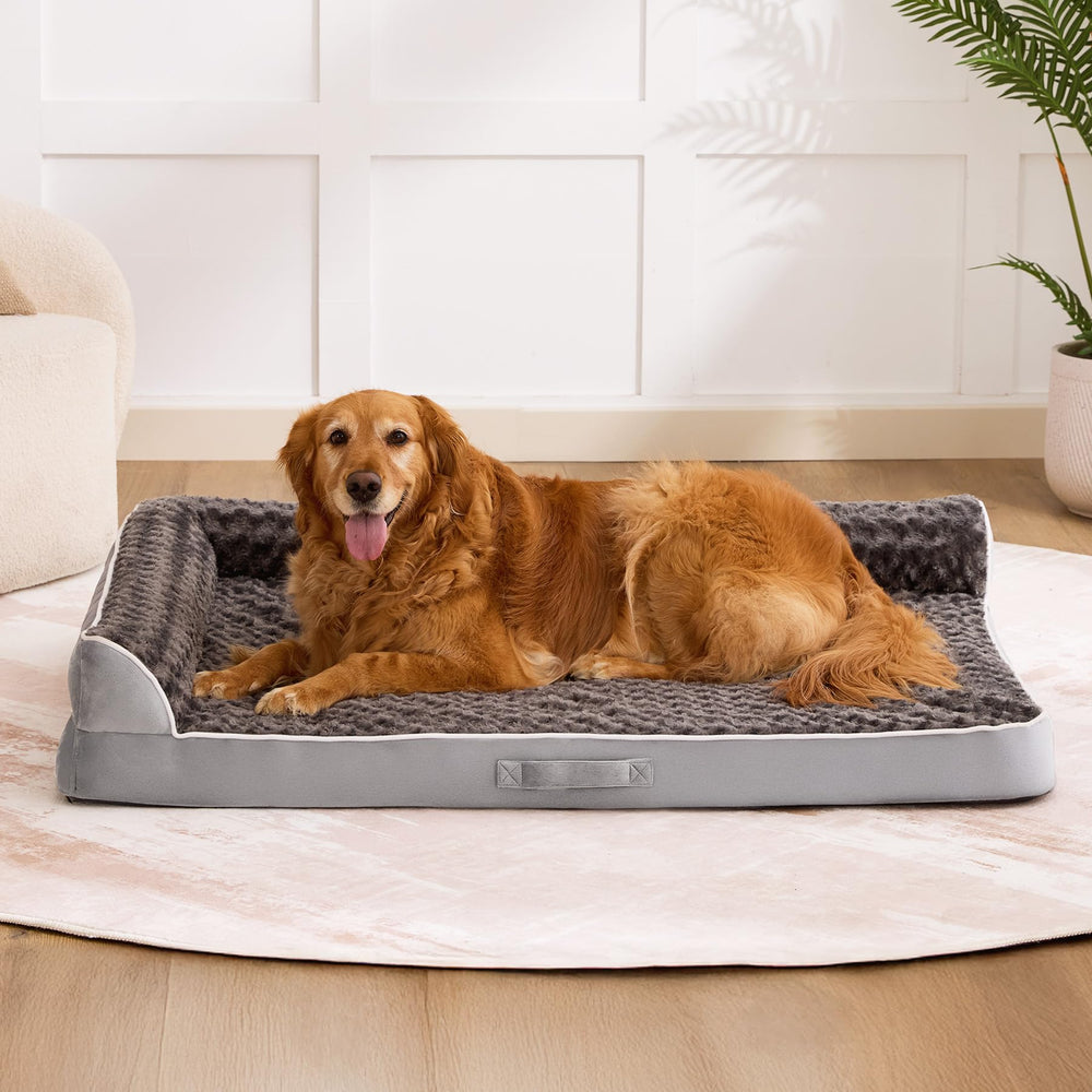 Aeroluxe grey pet bed offers a cozy sleeping surface for large dogs