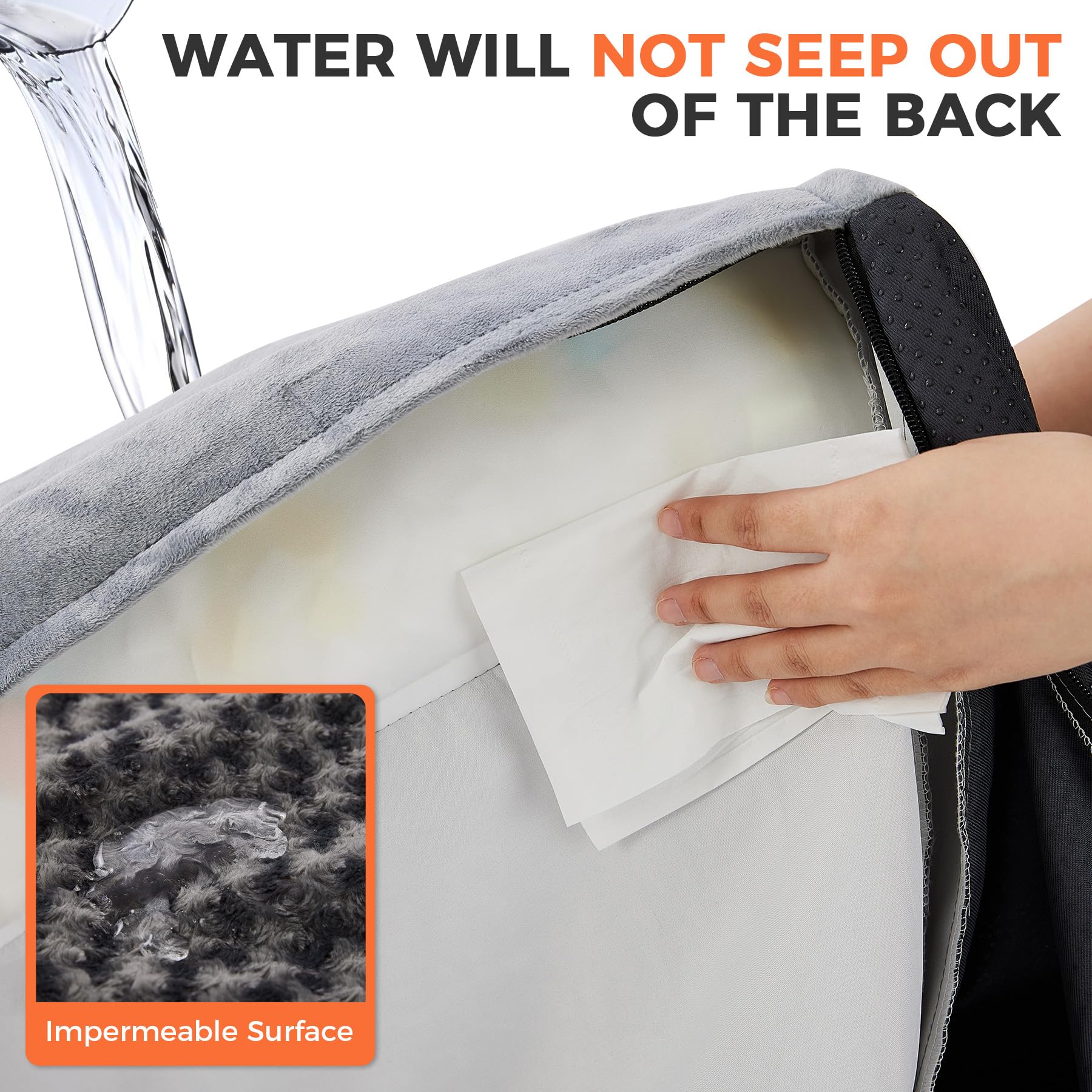 Aeroluxe bed with removable machine-washable cover for easy cleaning