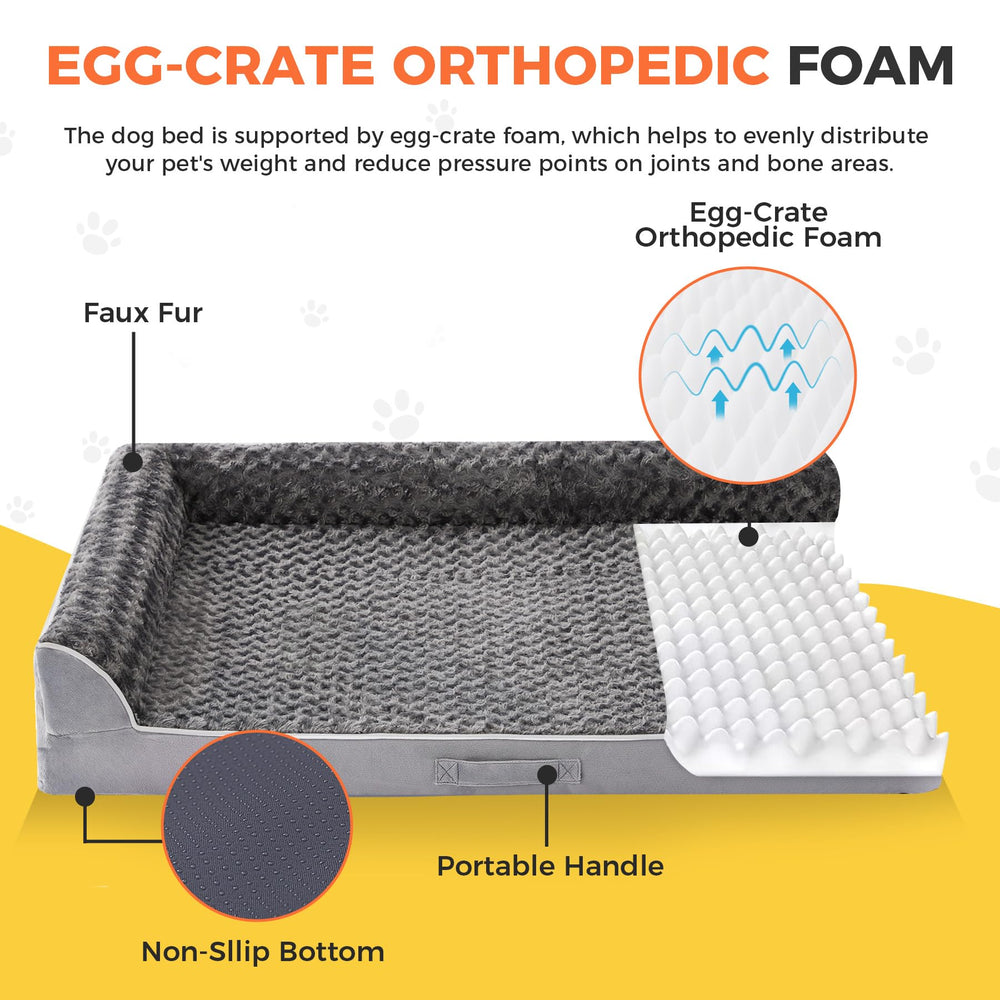 Aeroluxe XL dog bed features an L-shaped bolster for neck and head support
