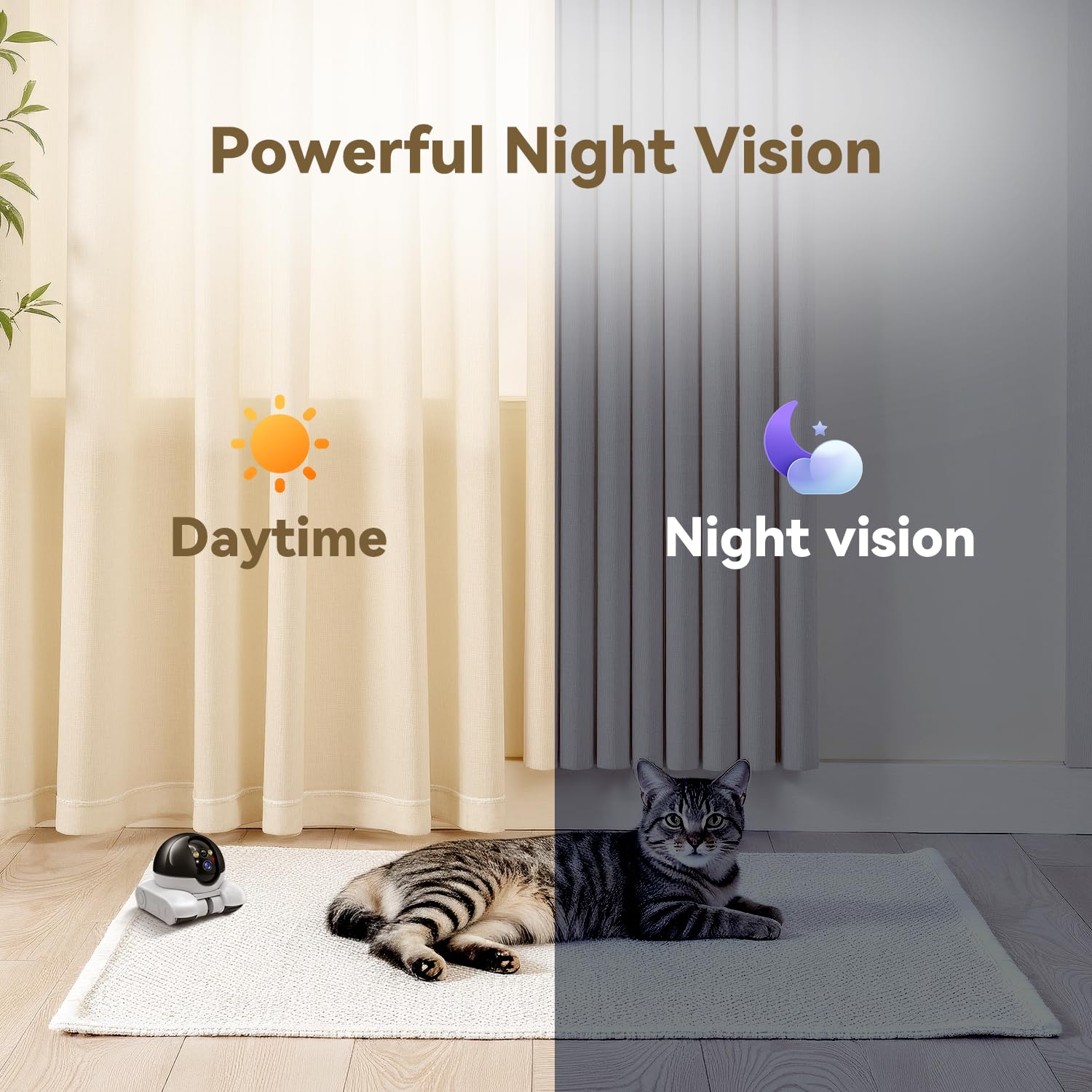 AEZ Robot Camera on Wheels 360 monitoring captures every corner of a room