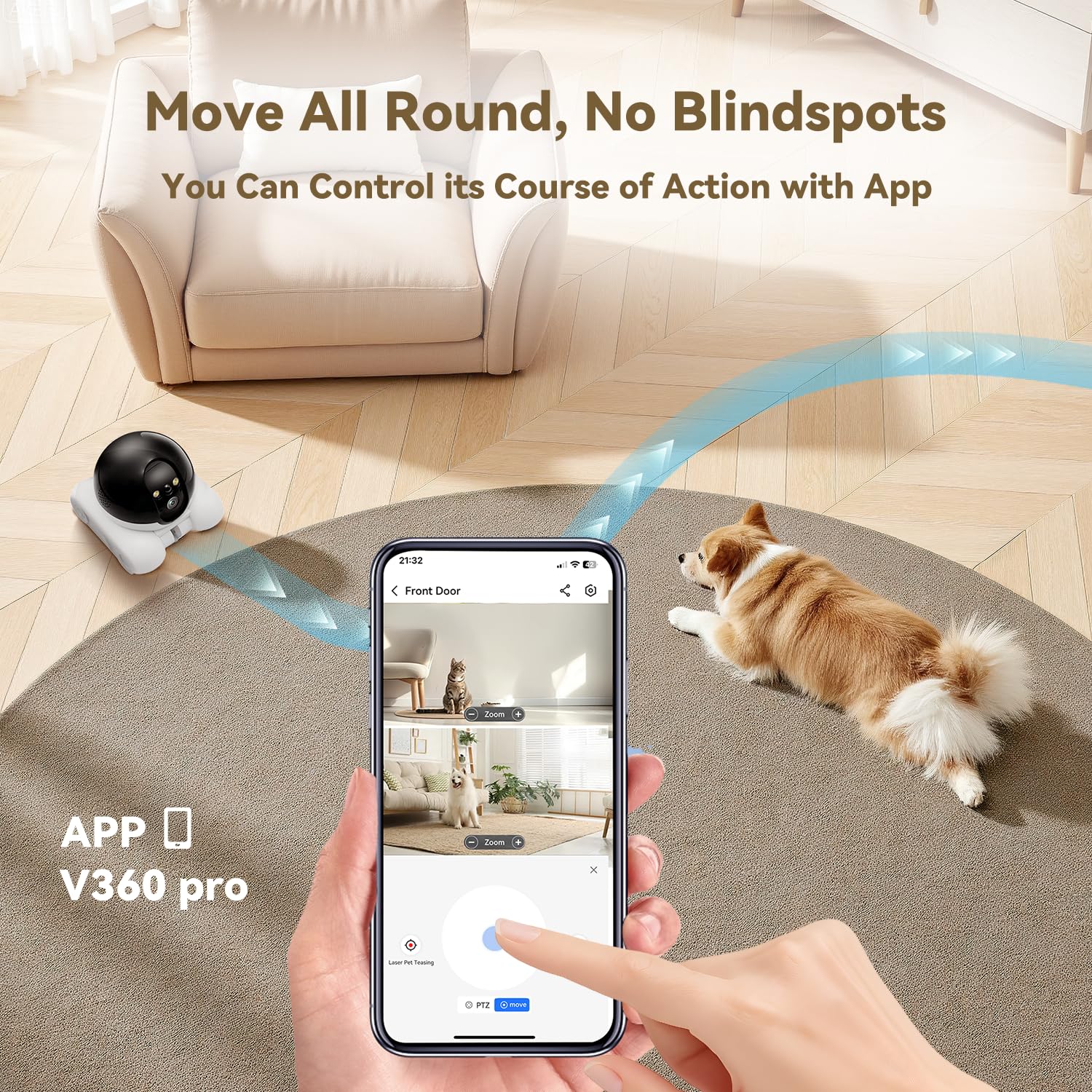 AEZ Robot Camera on Wheels battery capacity supports long monitoring sessions