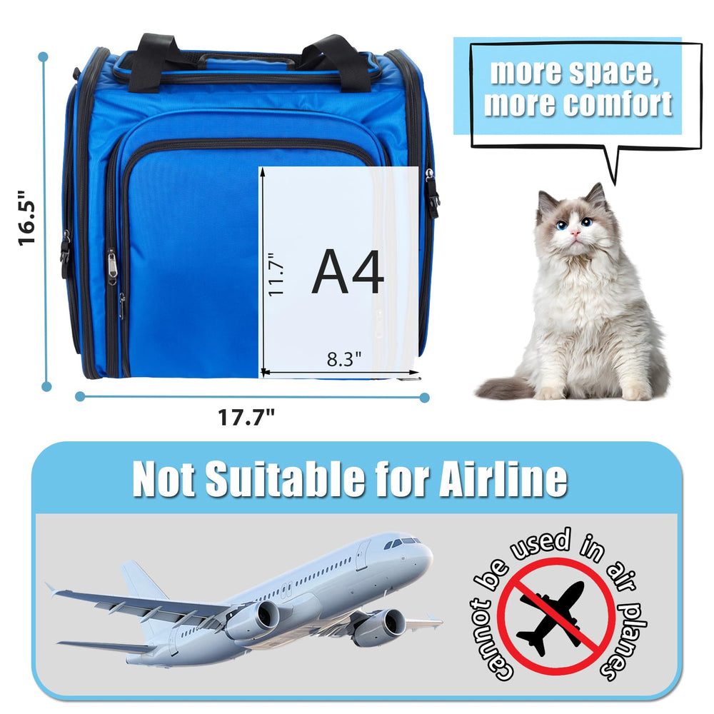 A.FATI cat carrier breathable-mesh-panels provide ventilation for comfort.
